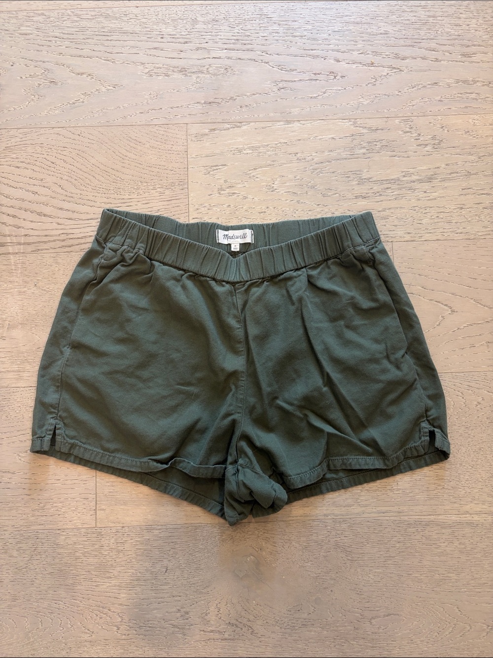 Madewell Olive Green Elastic-Waist Athletic Shorts
